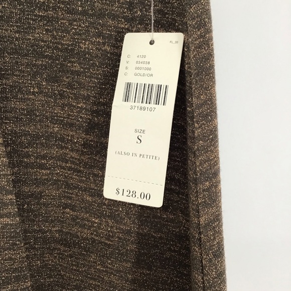 Anthropologie HD In Paris Glistened Metallic Hi-Low Skirt Career Gold NWT Size S - Picture 4 of 9